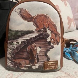 Loungefly Disney Brown and White Backpack